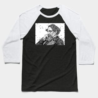 CHARLES DICKENS - ink portrait .1 Baseball T-Shirt